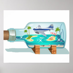 Tecknad Souvenir Flaska Poster