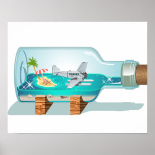 Tecknad Souvenir Flaska Poster
