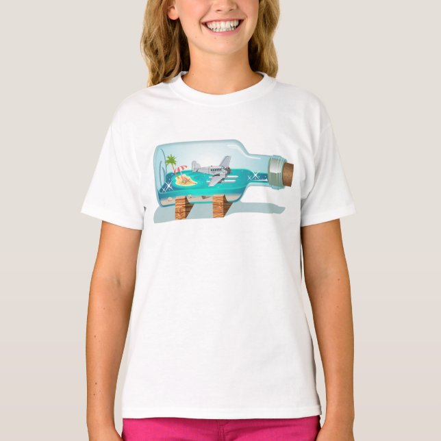 Tecknad Souvenir Flaska T Shirt (Framsida)