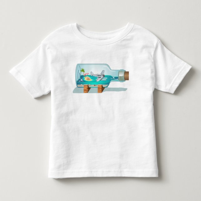 Tecknad Souvenir Flaska T Shirt (Framsida)