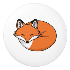 Tecknad sovande räv knopp