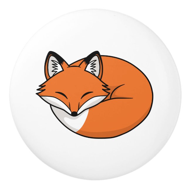 Tecknad sovande räv knopp (Framsidan)