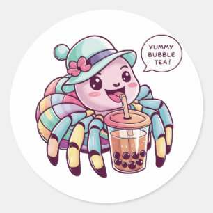 Tecknad Spider: Mysigt, Kawaii Vibes Runt Klistermärke