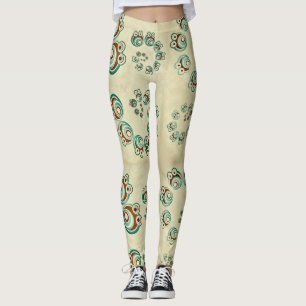 Tecknad spiral björn karaktär leggings
