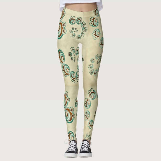 Tecknad spiral björn karaktär leggings (Framsida)