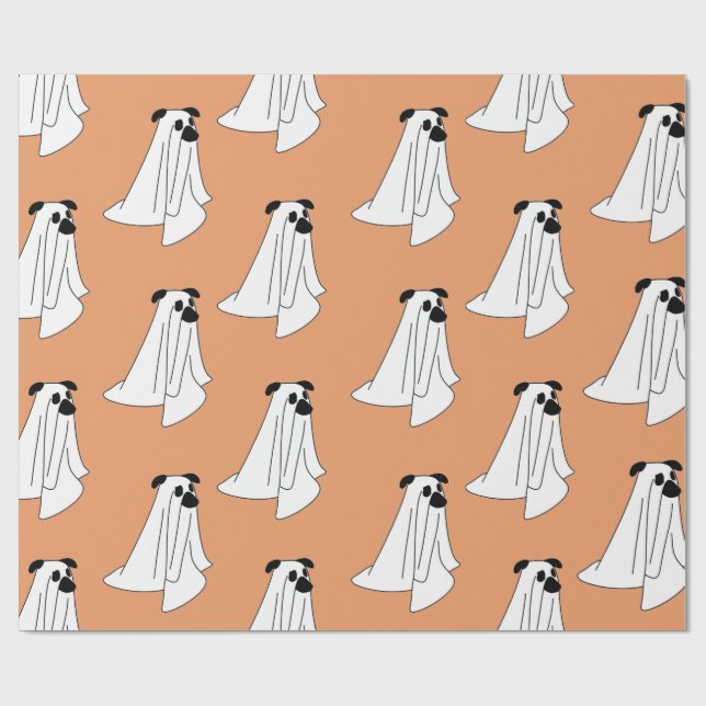 Tecknad spökhund Halloween presentpapper (Platt)