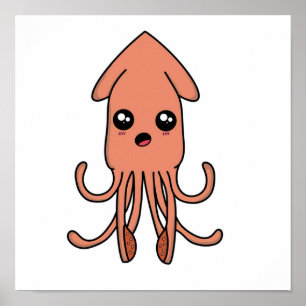 Tecknad Squid Poster