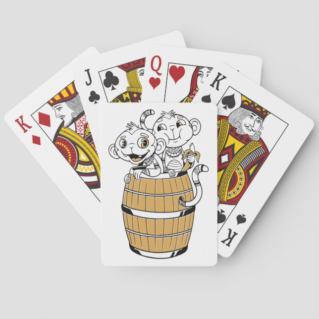 Tecknad stam-apa casinokort (Baksidan)