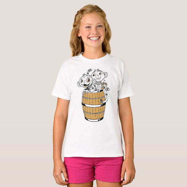 Tecknad stam-apa t shirt (Hel framsida)