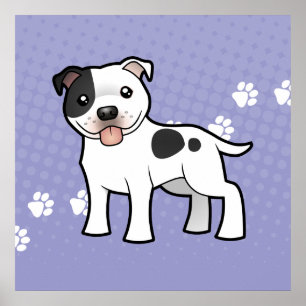 Tecknad Stbudsdshire Bull Terrier Poster