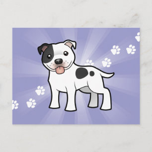 Tecknad Stbudsdshire Bull Terrier Vykort