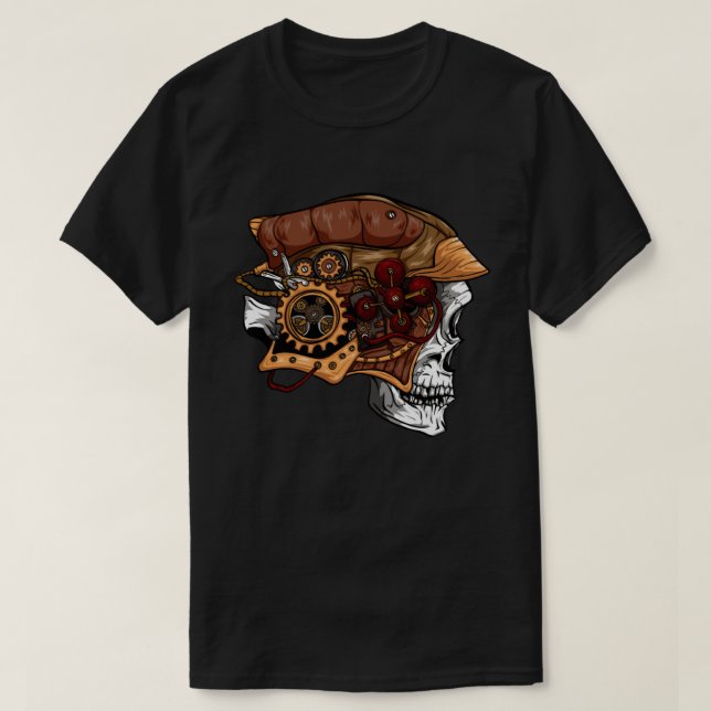 Tecknad Steampunk T Shirt (Design framsida)