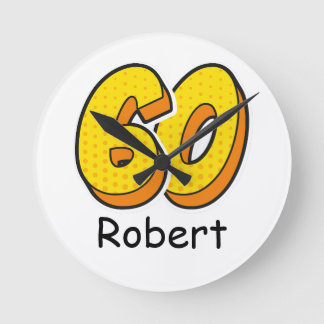 Tecknad Stil 60:e födelsedag Golfer Gift - Funny Rund Klocka