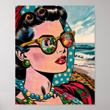 Tecknad Stil Art | Kvinbevakning av Hula Dancer