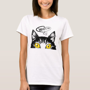 Tecknad Stil Art som är där Cat T Shirt