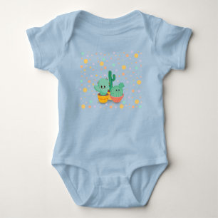 Tecknad-Stil Cacti flerfärgat Polka dots T Shirt