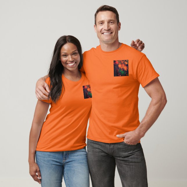 Tecknad Stil City Skyline & Milky Way Jacka Tee Shirt (Unisex)