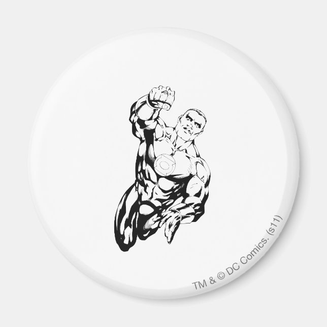 Tecknad Stil - Flyg uppåt, Svart och vitt Magnet (Framsidan)