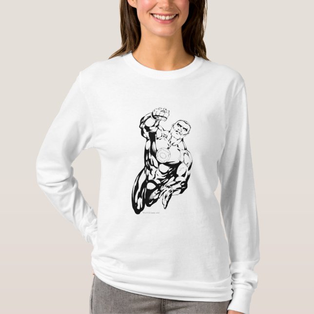 Tecknad Stil - Flyg uppåt, Svart och vitt T Shirt (Framsida)