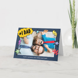 Tecknad Stil-fotokort för Fars dag Kort