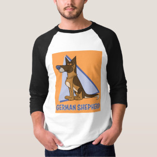 Tecknad Stil German Shepherd Hund T Shirt