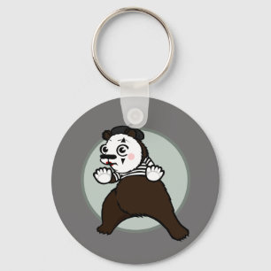 TECKNAD STIL GRIZZLY BEAR MIME ROUNE NYCKELRING
