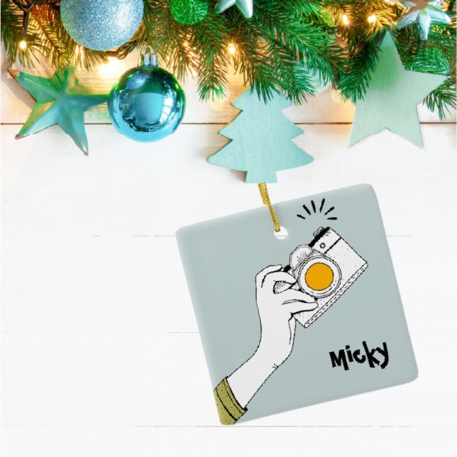 Tecknad stil-hand klicka på en kamera Ornament (Skapare uppladdad)