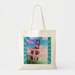 tecknad stil hästar tygkasse