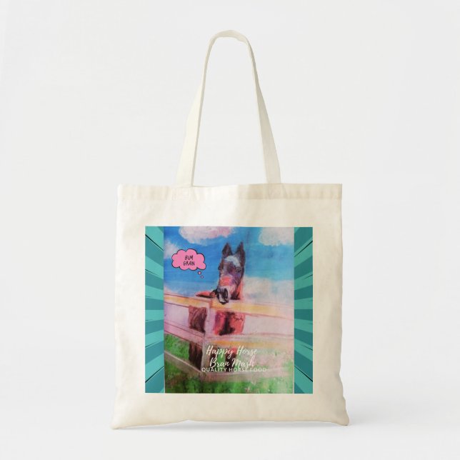 tecknad stil hästar tygkasse (Framsidan)