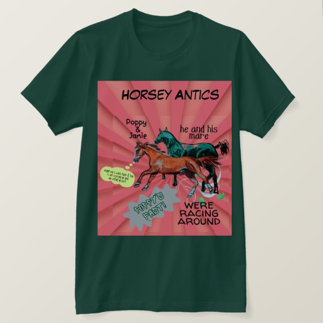 tecknad stil horsey antics T-Shirt (Design framsida)