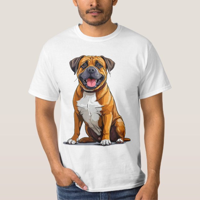Tecknad-stil hund t shirt (Framsida)