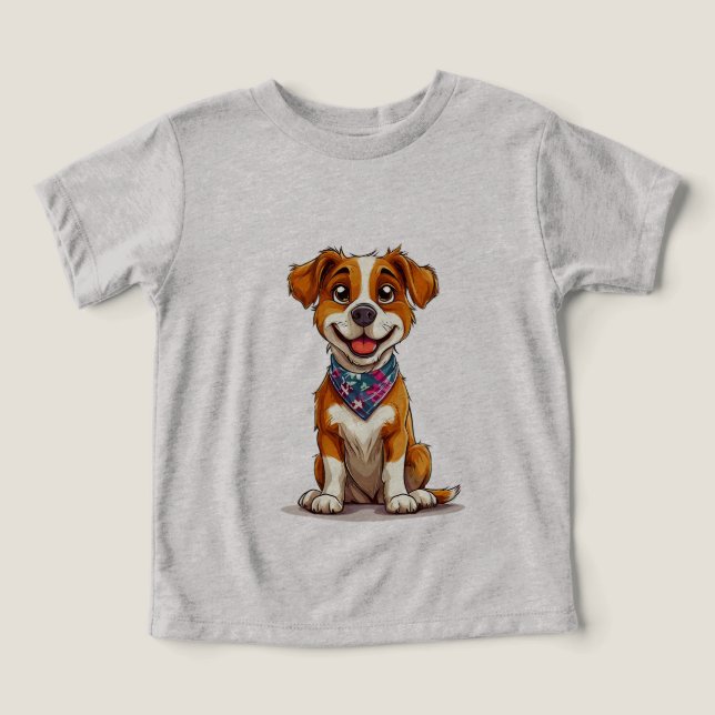 Tecknad-stil hund t shirt (Design Framsida)
