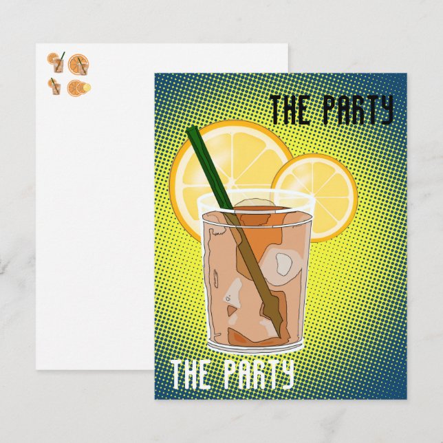 Tecknad stil-inbjudningar inbjudningar (Fram/baksida)