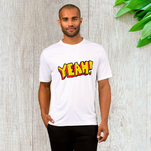 Tecknad Stil - Ja-textgrafik i fet Gult T Shirt