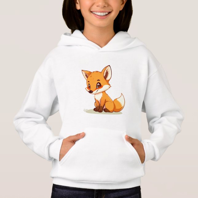 Tecknad-Stil Lycklig Fox T-Shirt (Framsida)