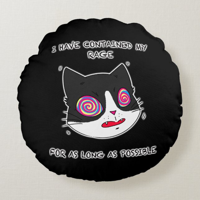 Tecknad Stil med fräckt text Rund Kudde (Framsidan)