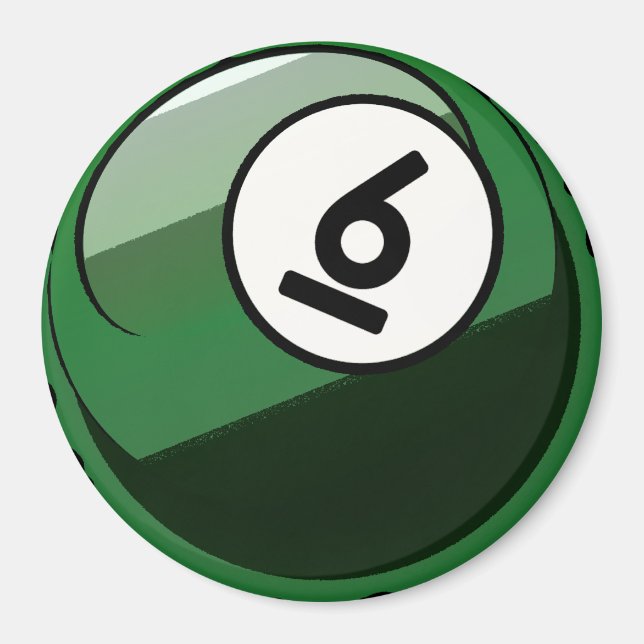Tecknad Stil nummer 6 miljardsteg Boll Magnet (Framsidan)