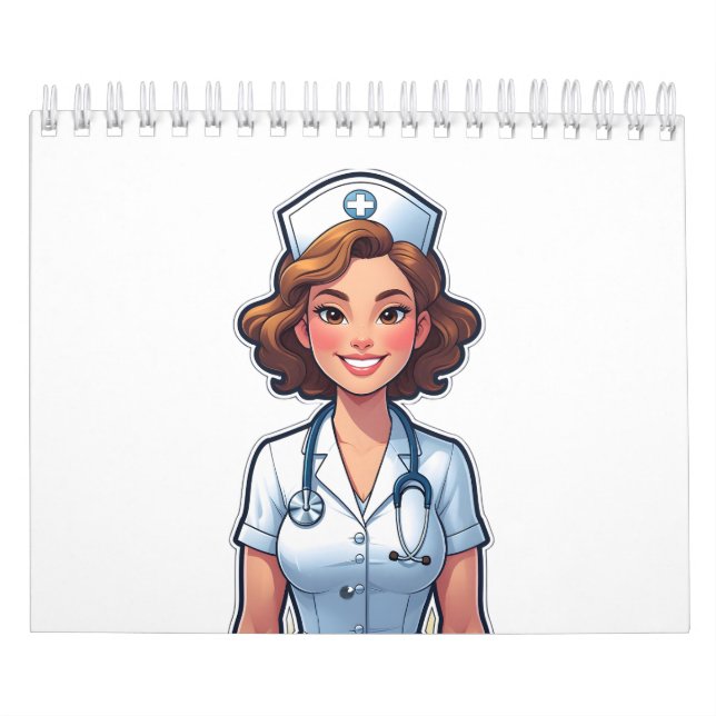 Tecknad Stil Nurse - Cute Medical Hero Kalender (Omslag)