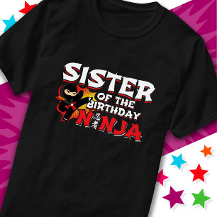 Tecknad Stil Party, bister av födelsedag Ninja T Shirt