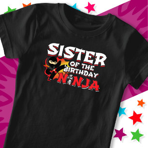 Tecknad Stil Party, bister av födelsedag Ninja T Shirt
