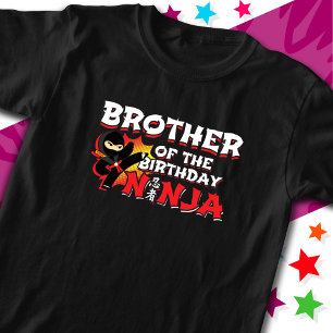 Tecknad Stil Party Brother vid Birthday Ninja T Shirt