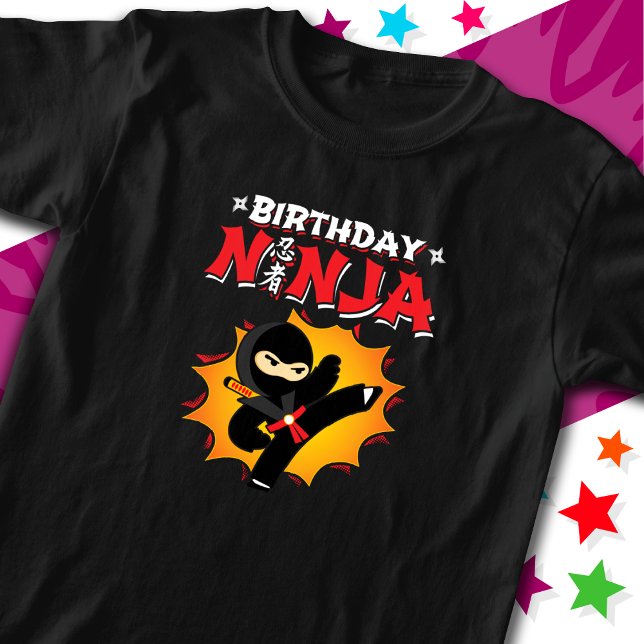 Tecknad, Stil, Party, födelsedag Ninja T Shirt (Skapare uppladdad)
