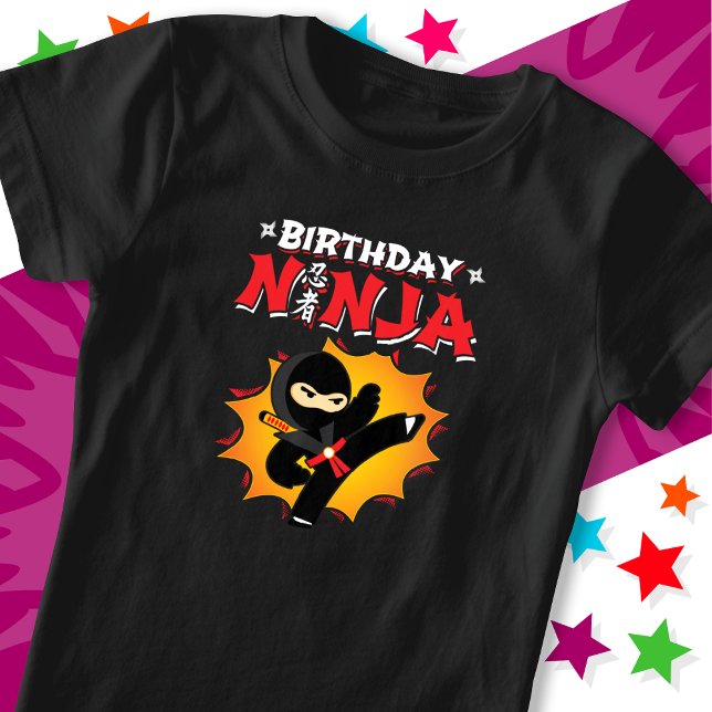 Tecknad, Stil, Party, födelsedag Ninja T Shirt (Skapare uppladdad)