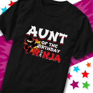 Tecknad Stil Party Moster vid födelsedag Ninja vid T Shirt