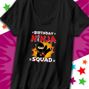 Tecknad Stil Party, Roligt, födelsedag Ninja Squad T Shirt