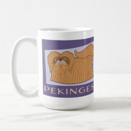 Tecknad Stil Pekingese Hund Kaffemugg