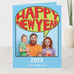 Tecknad Stil Personlig Photo Gott nytt år Card Kort
