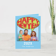 Tecknad Stil Personlig Photo Gott nytt år Card