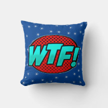 Tecknad Stil pop Art Retro Blue Aqua Red WTF-proje