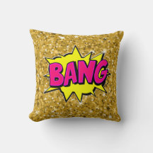 Tecknad Stil Pop Art Retro Gult Rosa Guld BANG